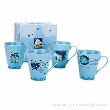 Gift design mug, color-glazed, made of new bone China